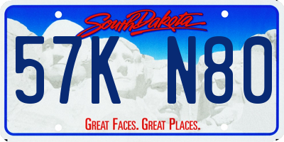 SD license plate 57KN80