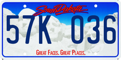 SD license plate 57KO36