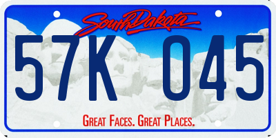 SD license plate 57KO45