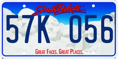 SD license plate 57KO56