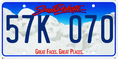 SD license plate 57KO70