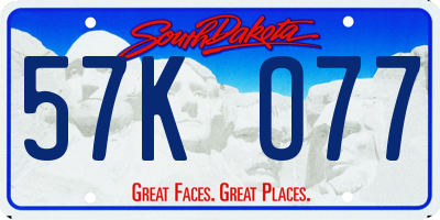 SD license plate 57KO77