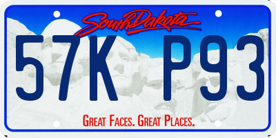 SD license plate 57KP93