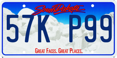 SD license plate 57KP99