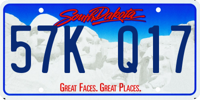 SD license plate 57KQ17