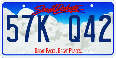 SD license plate 57KQ42