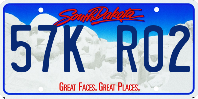 SD license plate 57KR02
