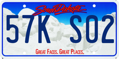 SD license plate 57KS02