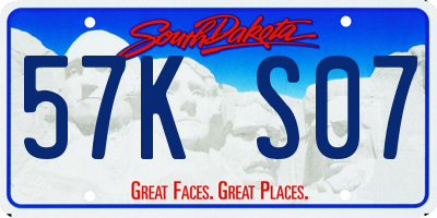 SD license plate 57KS07