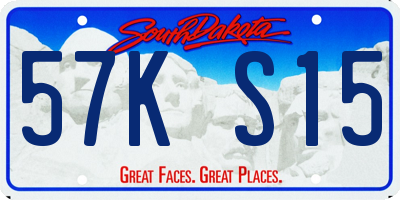SD license plate 57KS15