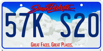 SD license plate 57KS20
