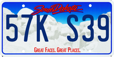SD license plate 57KS39