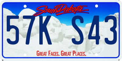 SD license plate 57KS43