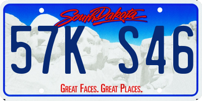 SD license plate 57KS46