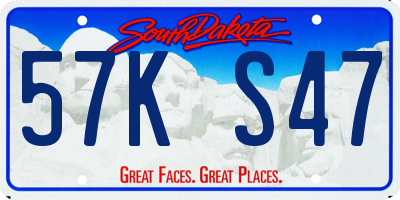 SD license plate 57KS47
