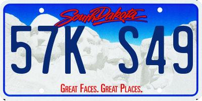 SD license plate 57KS49
