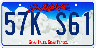 SD license plate 57KS61