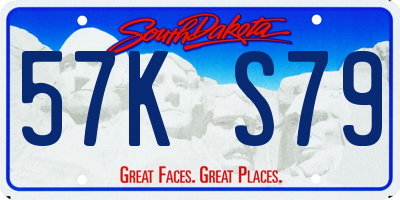 SD license plate 57KS79