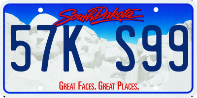 SD license plate 57KS99
