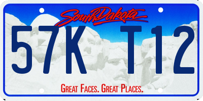 SD license plate 57KT12