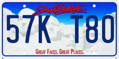 SD license plate 57KT80