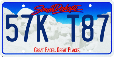 SD license plate 57KT87