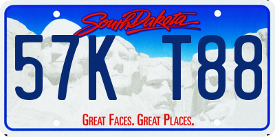 SD license plate 57KT88
