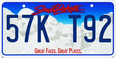 SD license plate 57KT92
