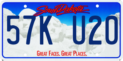 SD license plate 57KU20