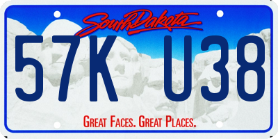 SD license plate 57KU38