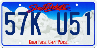 SD license plate 57KU51