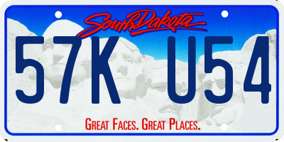 SD license plate 57KU54