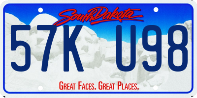 SD license plate 57KU98