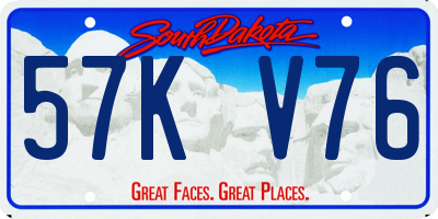 SD license plate 57KV76