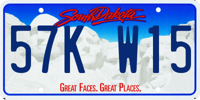 SD license plate 57KW15