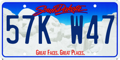 SD license plate 57KW47