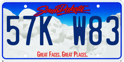 SD license plate 57KW83