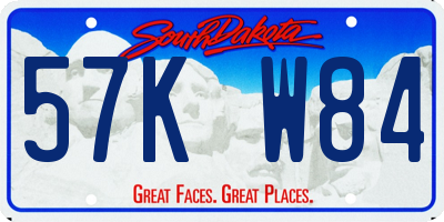 SD license plate 57KW84