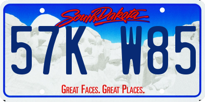 SD license plate 57KW85