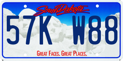 SD license plate 57KW88