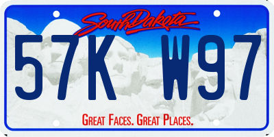 SD license plate 57KW97