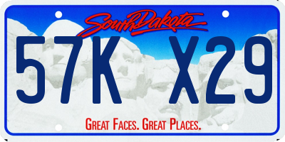 SD license plate 57KX29