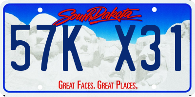 SD license plate 57KX31