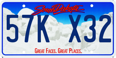 SD license plate 57KX32