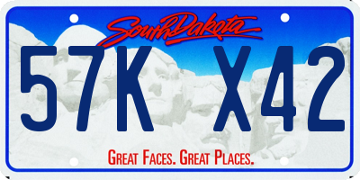 SD license plate 57KX42