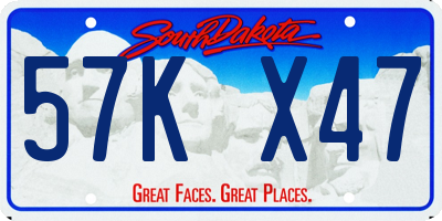 SD license plate 57KX47