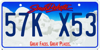 SD license plate 57KX53