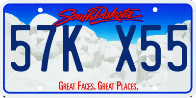 SD license plate 57KX55