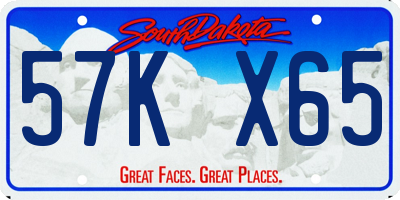 SD license plate 57KX65