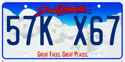 SD license plate 57KX67